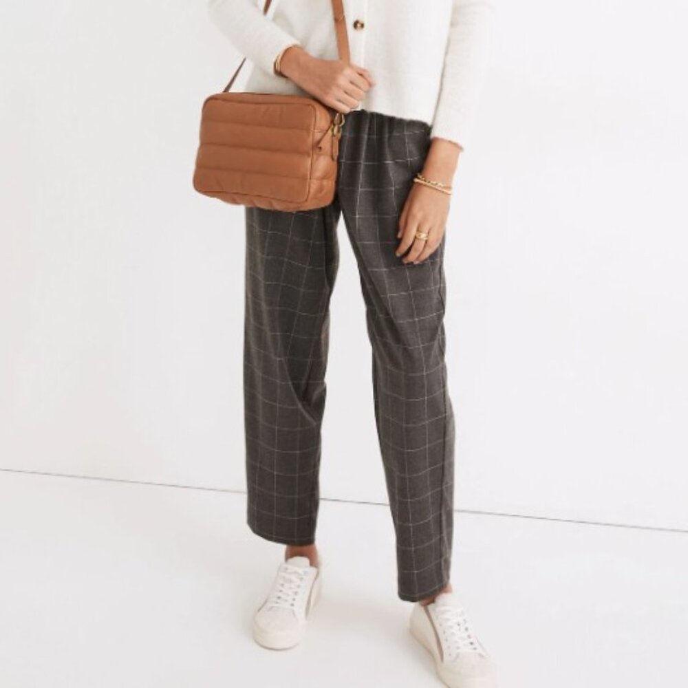 MADEWELL Plaid Flannel Track Trousers